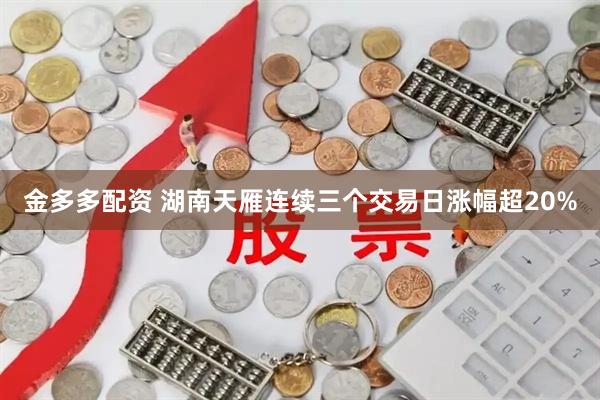 金多多配资 湖南天雁连续三个交易日涨幅超20%